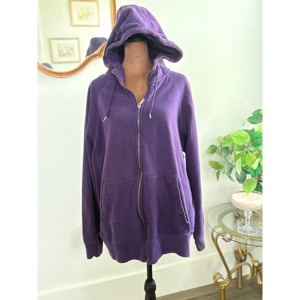 Vintage Russell Athletic Premium Fleece Purple Full Zip Hoodie Men's‎ XL